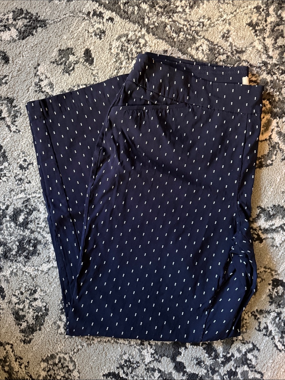 Woman’s Navy Blue Patterned Casual Pants